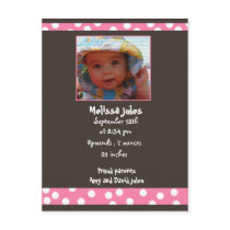 baby girl announcement  photo card
