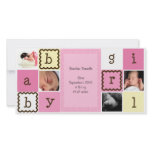 Baby Girl Announcement Photo Cards