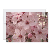BABY GIRL Baby Shower Invitation Pink Blossoms