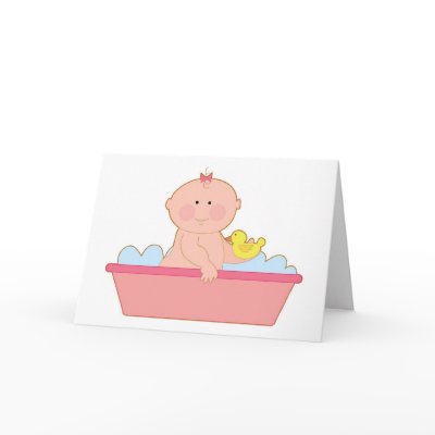 Baby Girl Bath Cards by Maria_K_Bell
