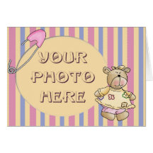 Baby Girl Bear Greeting Card