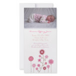 Baby Girl Birth Announcement Photo Card Template photo cards