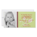 Baby Girl Birth Announcement Photocard