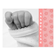 Baby Girl Birth Announcement Postcard