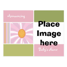 Baby Girl Birth Anouncement Post Card
