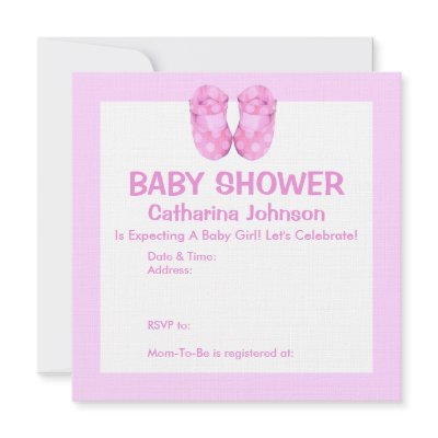 Baby Girl Booties Baby Shower Invitation by floatinglemonsevents