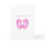 Baby Girl Booties Congratulations Card