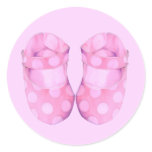 Baby Girl Booties Round Sticker