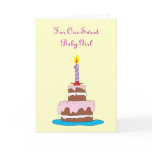 Baby Girl, Cake First Birthday cards