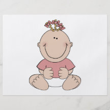 Baby girl cartoon full color flyer