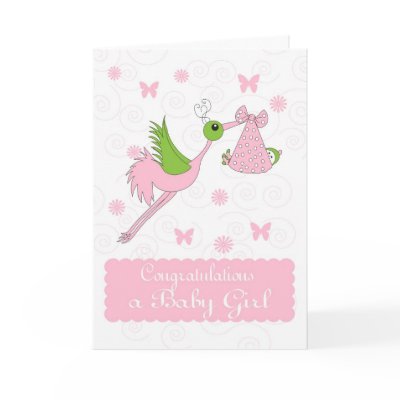 Baby Girl Congratulations, Birth of baby girl Cards by moonlake