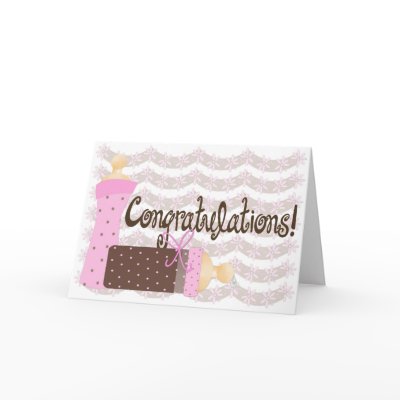 Baby Girl Congratulations Card by myhmdbaby