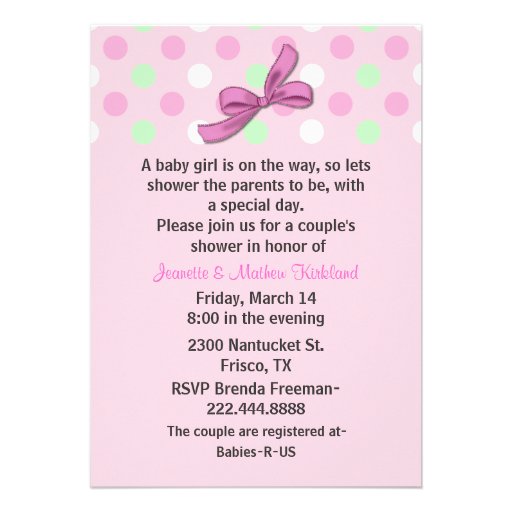 Baby Girl Couple's Baby Shower Invitation | Zazzle.co.uk