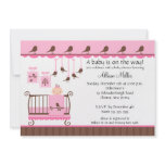 Baby Girl Crib Baby Shower Invitation