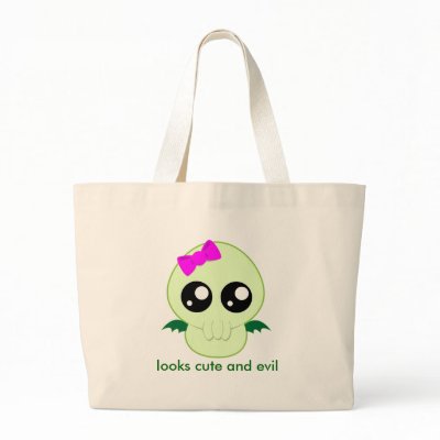 Baby Girl Cthulhu Canvas Bags by creampufart