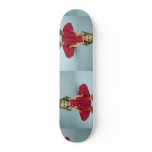 Baby girl doll dressed in red skate decks