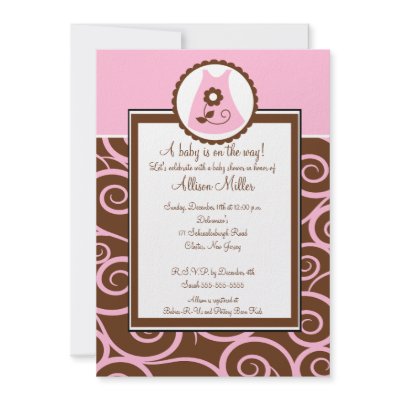 Baby Girl Dress Swirl Baby Shower Invitation by celebrateitinvites
