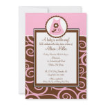 Baby Girl Dress Swirl Baby Shower Invitation