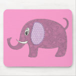 Baby Girl Elephant Applique Mouse Pads