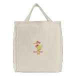 Baby girl embroidered canvas tote diaper bag embroidered bags