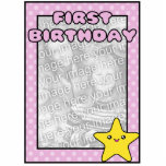 Baby Girl First Birthday Photo Template photo sculptures