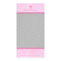 Baby Girl Footprints Photo Birth Announcement Customised Photo Card