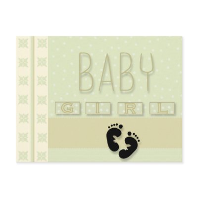 Baby Girl Footprints Post Cards by new_baby