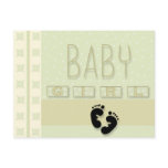 Baby Girl Footprints postcards
