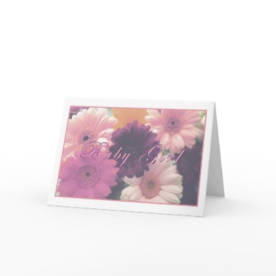 Baby Girl Greeting Card (Script) by donnabellas