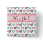 Baby Girl Hearts Button