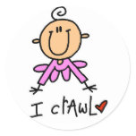 Baby Girl I Crawl Tshirts and Gifts Sticker