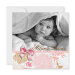 Baby Girl Invitation Announcement Pink White Bow