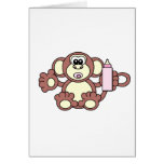 BABY GIRL MONKEY GREETING CARDS