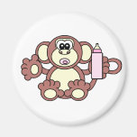 BABY GIRL MONKEY MAGNET