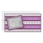 Baby Girl New Birth Announcement Purple Photo Card photo cards