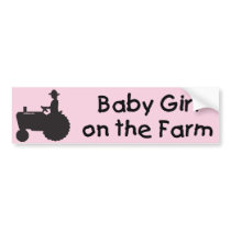 Baby Girl on the Farm Bumper Stickers