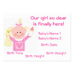 Baby Girl Photo Personalised  Announcement Card business cards