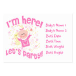 Baby Girl Photo Personalized  Announcement Card Business Card
