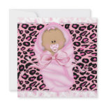 Baby Girl Pink Black Leopard Baby Girl Shower Custom Invite
