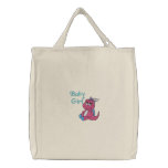 Baby Girl Pink Dino Diaper Bag Tote embroidered bags