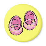 Baby girl pink shoes magnets