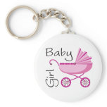 Baby girl pink stroller keychains