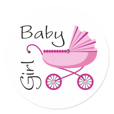 Baby girl pink stroller sticker by mheababy