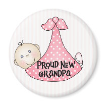 Baby Girl Proud Grandpa Refrigerator Magnets