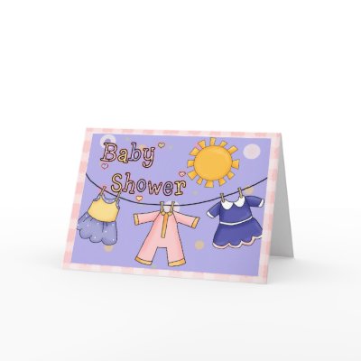 Baby Girl Shower Greeting Card by RainbowCards