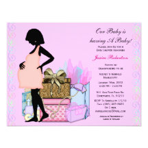 Baby Girl Shower, Cute Pink, Personalised Invitations