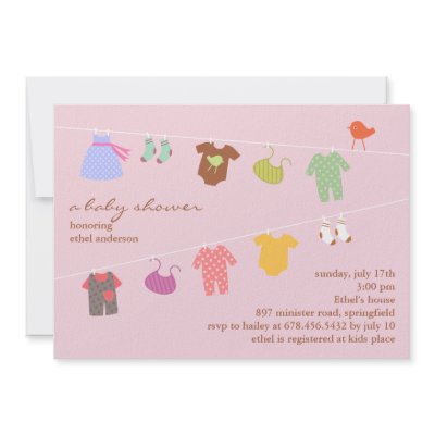 Baby Girl Shower Flat Invitation by all_items