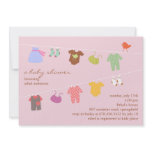 Baby Girl Shower Flat Invitation
