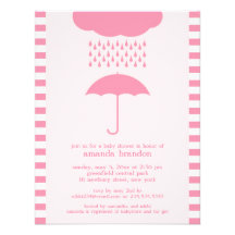 Baby Girl Shower Flat Invitation