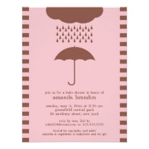 Baby Girl Shower Flat Invitation